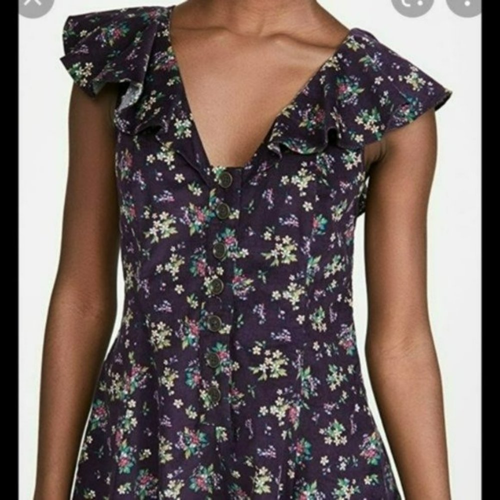 Free People Violet Visions Floral Romper -S - Picture 6 of 9